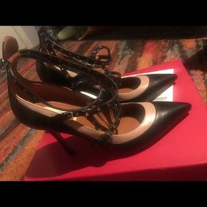 Valentino grommet studded leather